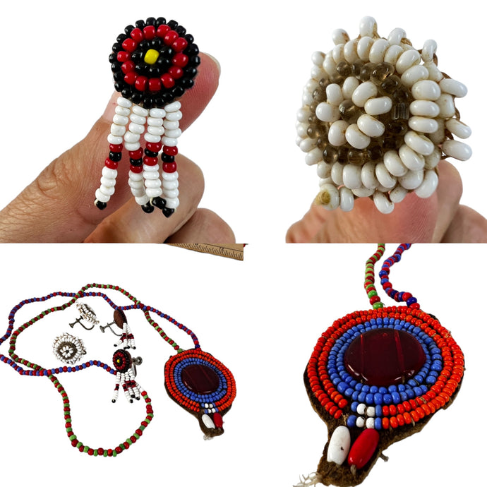 Hand-Beaded Seed Bead Jewelry Lot Vintage Native American