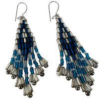 Load image into Gallery viewer, Hand-Beaded Seed Bead Dangle Earrings Vintage Native American  3&quot;
