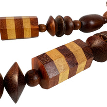 Load image into Gallery viewer, Chunky Wooden Inlay Bead Necklace 26&quot; 
