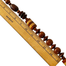 Load image into Gallery viewer, Chunky Wooden Inlay Bead Necklace 26&quot; 
