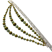 Load image into Gallery viewer, Mid-Century Avocado Green Triple Strand Necklace 
