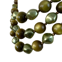 Load image into Gallery viewer, Mid-Century Avocado Green Triple Strand Necklace 

