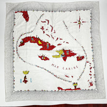 Load image into Gallery viewer, Vintage Caribbean Sea Silk Souvenir Scarf 35&quot; 
