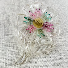 Load image into Gallery viewer, Vintage Acrylic Flower Power Brooch 3.5”
