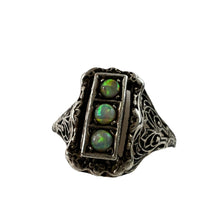 Load image into Gallery viewer, Vintage Natural Green Fire Opal 925 Sterling Silver Women Ring Jewelry
