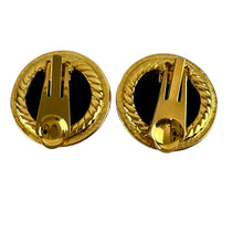 Load image into Gallery viewer, Vintage Cabachon Black and Gold Tone Women Earrings
