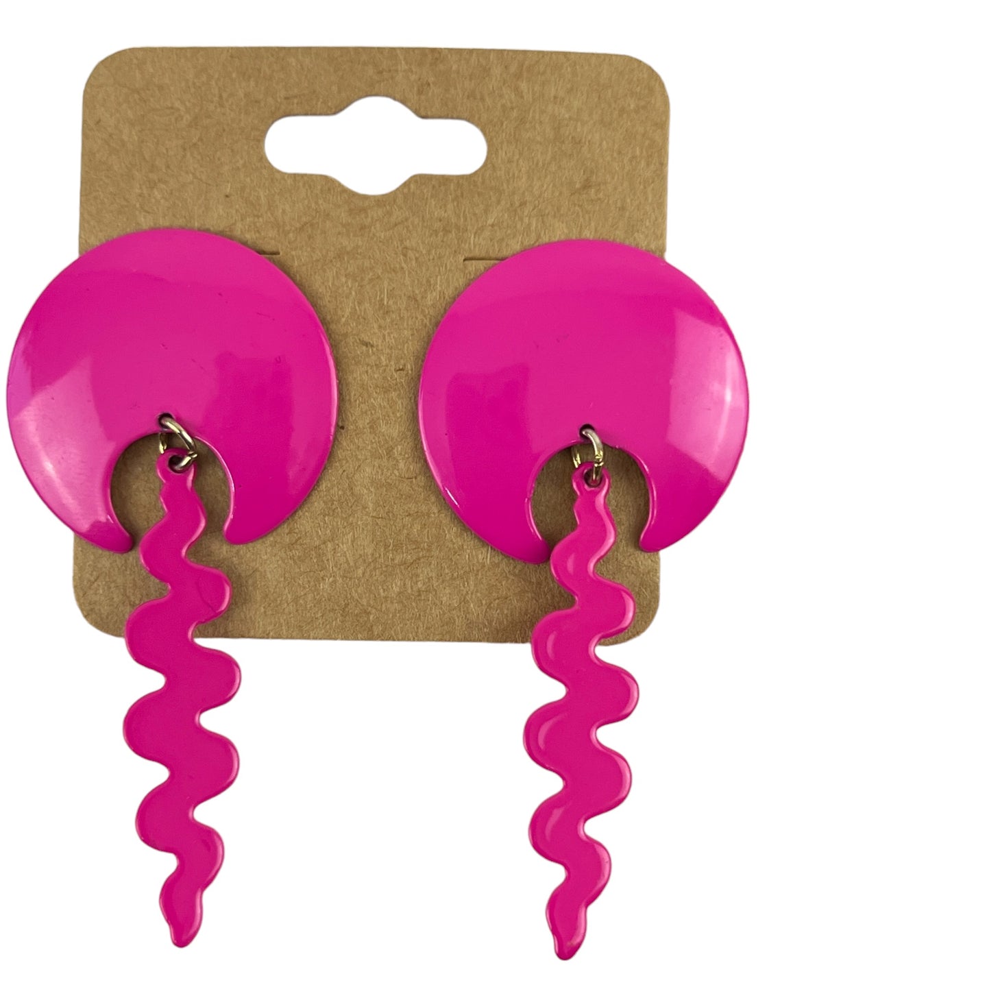 Fun Pink Balloon Women Round Dangle Earrings