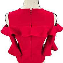 Load image into Gallery viewer, Ricky Freeman Cold Shoulder Blouse Womens Red Top Size 2
