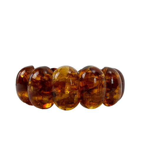 Vintage Authentic Amber Chunky Stretch Bracelet