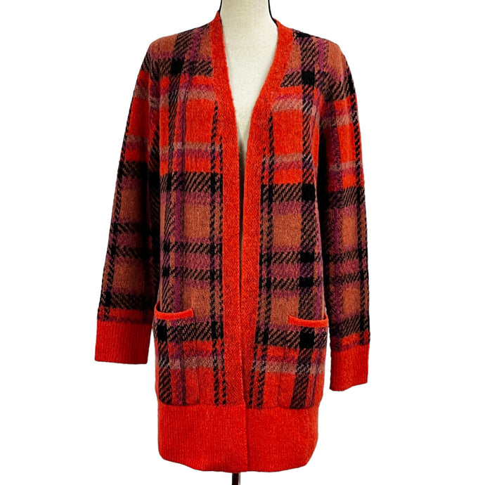 Lucky Brand Plaid Knit Cardigan Size Medium 