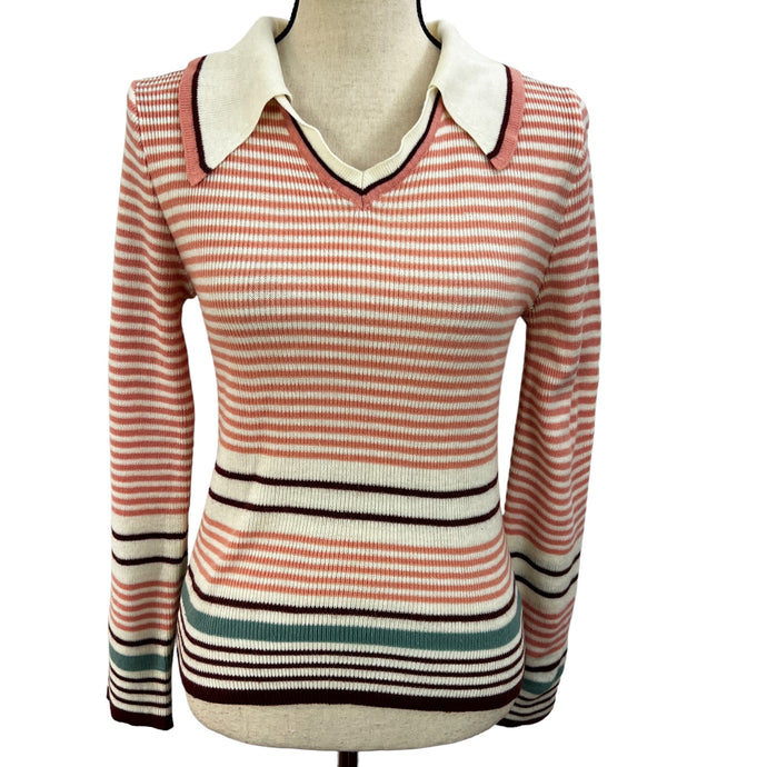 Vintage 70s Collared Pullover Sweater Size S/M