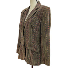 Load image into Gallery viewer, Groovy 1970s Velvet Brown Blazer Size Large
