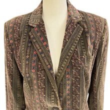 Load image into Gallery viewer, Groovy 1970s Velvet Brown Blazer Size Large
