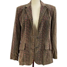 Load image into Gallery viewer, Groovy 1970s Velvet Brown Blazer Size Large
