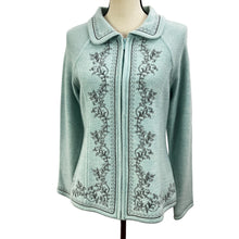 Load image into Gallery viewer, Pendleton Embroidered Wool Cardigan Zip Sweater Size Small
