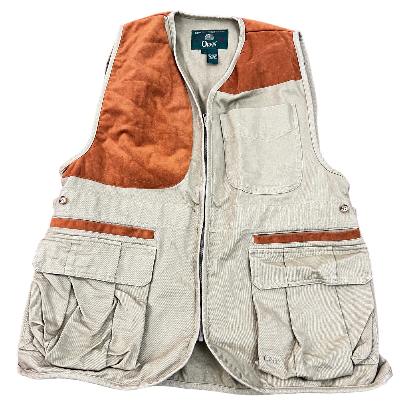 Orvis Fishing Men's Vest 100% Cotton Size Large