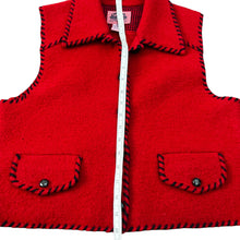 Load image into Gallery viewer, Cambridge Country Store Red Wool Vest Size Small 
