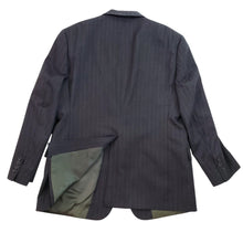 Load image into Gallery viewer, Hart Schaffner Marx Men’s Gray Striped Virgin Wool Suit Size 42R Pants W38&quot;
