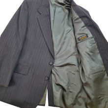 Load image into Gallery viewer, Hart Schaffner Marx Men’s Gray Striped Virgin Wool Suit Size 42R Pants W38&quot;

