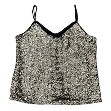 Load image into Gallery viewer, Banana Republic Sleeveless Womens Sparkling Silver Sequin Tank Top  
