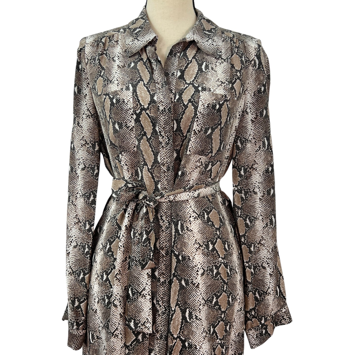 Diane Von Furstenberg 100% Silk Shirt Dress Size 10 