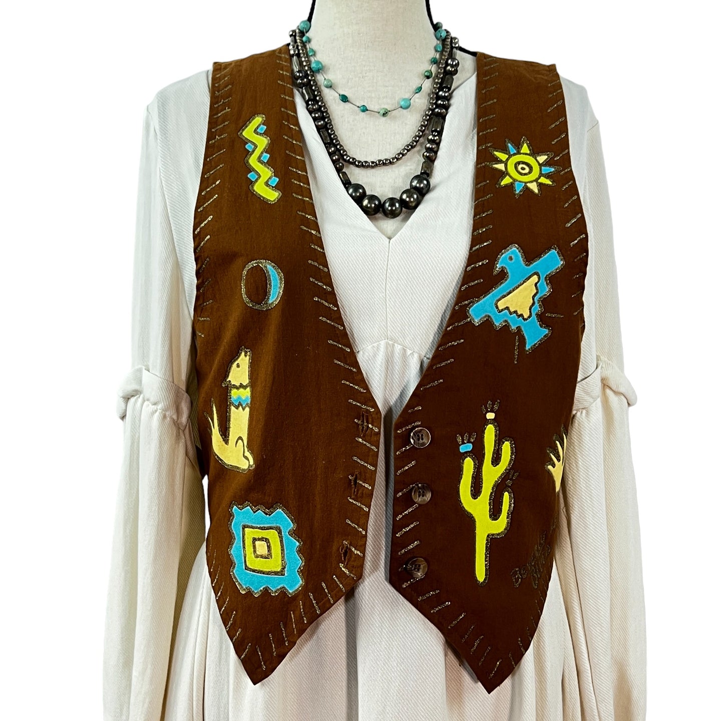 Vintage Thunderbird Desert Theme Vest Size Medium