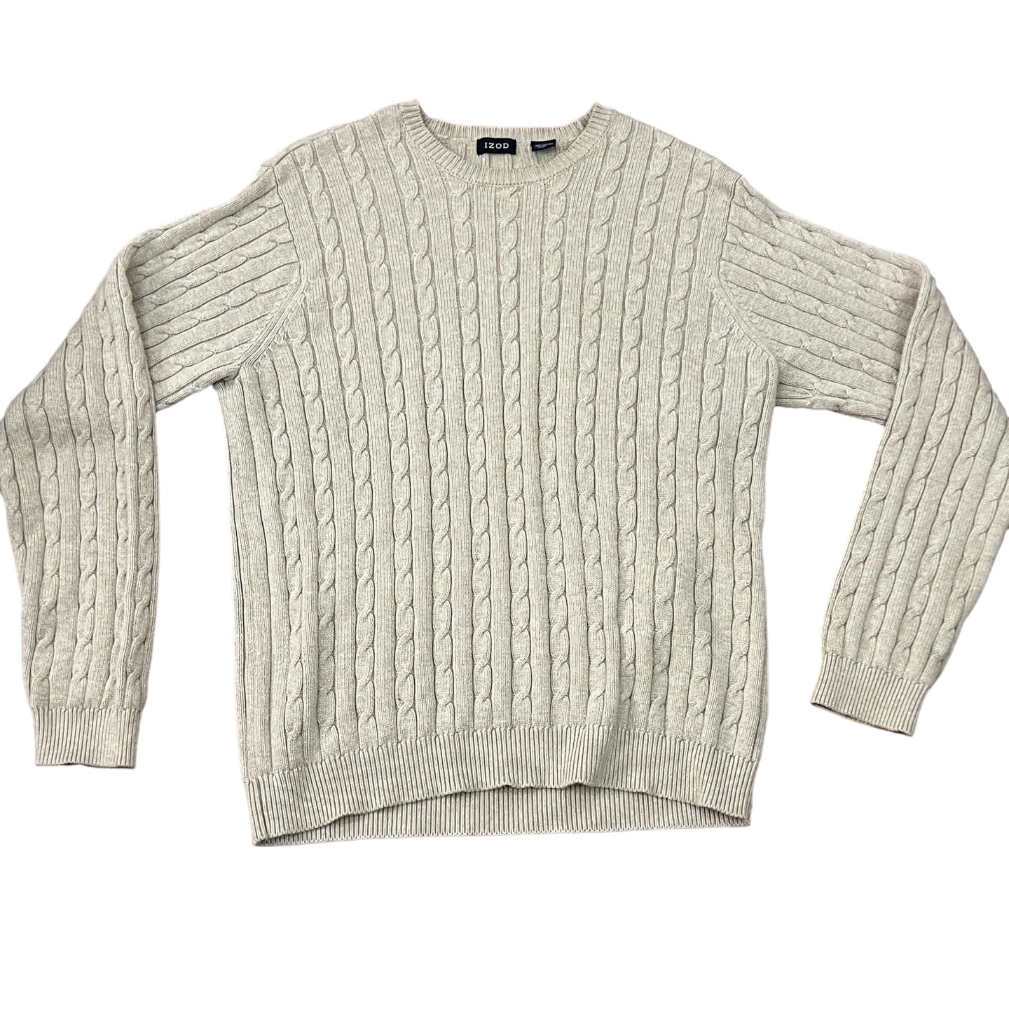 Men's Vintage IZOD 100% Cotton Cable Knit Pullover Sweater Size Large