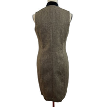 Load image into Gallery viewer, Vintage 90s Brown Wool Tweed Sleeveless Dress Size 6
