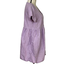 Load image into Gallery viewer, Linen Blend Lavender Tunic Dress With Pockets Size Small
