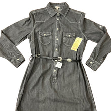Load image into Gallery viewer, Reba Denim Tailored Denim Vintage A1 Dress Button Down Front Small
