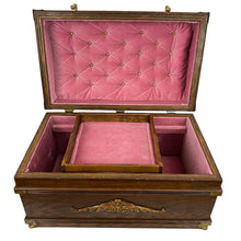 Load image into Gallery viewer, Antique Napoleon III Tufted Interior Sewing Jewelry Box

