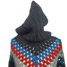 Load image into Gallery viewer, Handmade Chunky Knit Poncho Multi-Color One Size
