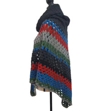 Load image into Gallery viewer, Handmade Chunky Knit Poncho Multi-Color One Size
