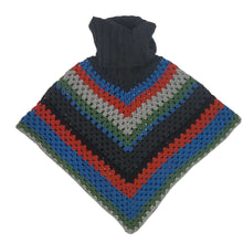 Load image into Gallery viewer, Handmade Chunky Knit Poncho Multi-Color One Size
