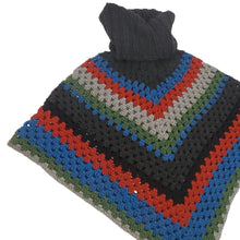 Load image into Gallery viewer, Handmade Chunky Knit Poncho Multi-Color One Size
