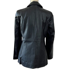 Load image into Gallery viewer, Worthington Black Soft Leather Jacket Button Front Single Breasted Small
