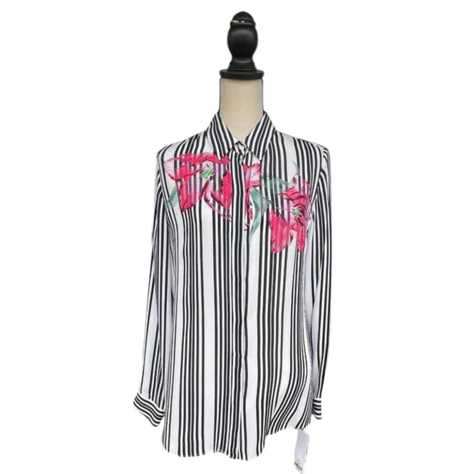 Vintage Carlisle 100% Silk Perse by Carlise Button Down Shirt Size 10