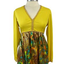 Load image into Gallery viewer, Vintage Don Luis De Espana Long Sleeves V Neckline Yellow Maxi Dress Size 14
