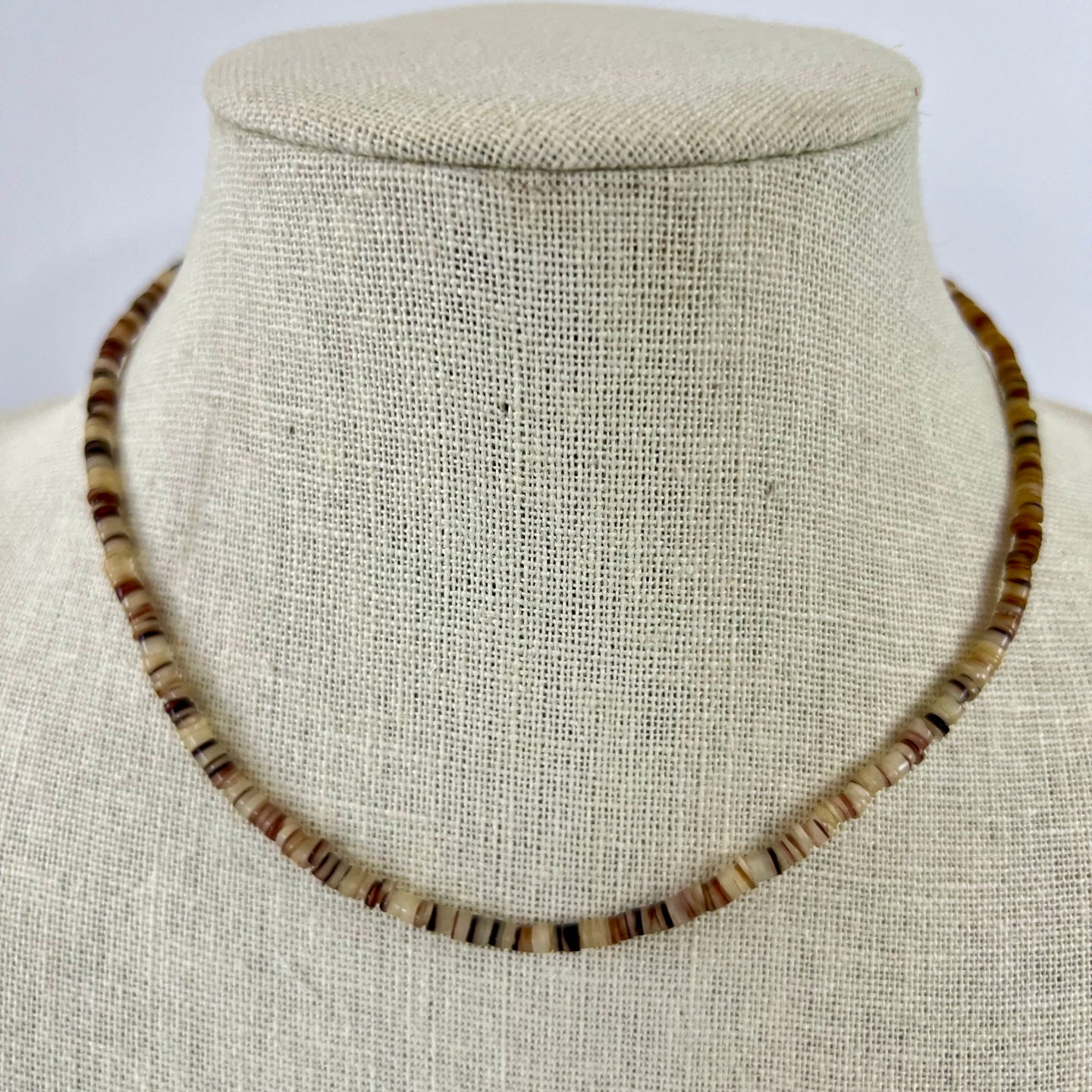 Vintage Thin Shell Bead Necklace