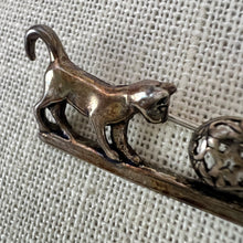 Load image into Gallery viewer, Vintage Sterling Silver Patina Cats Playing with Yarn Brooch
