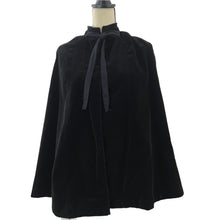 Load image into Gallery viewer, Handmade Black Velvet Capelet Victorian Goth Size Small/Medium
