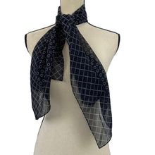 Load image into Gallery viewer, Vintage Paisley Blue Scarf. Sheer blue paisley scarf with fringe. 
