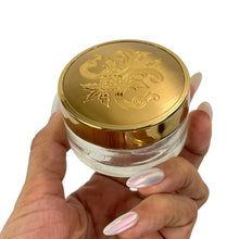 Load image into Gallery viewer, Vintage Gold Vanity Set Brush Comb Mirror Glass Jars Set
