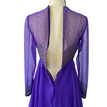 Load image into Gallery viewer, Vintage Victoria Royal Ltd Purple Mesh Beaded Evening Gown Womens Dress Small
