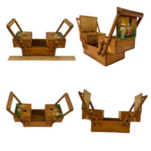 Load image into Gallery viewer, Vintage Handmade Wood Folk Art Decorative Sewing Box Purse
