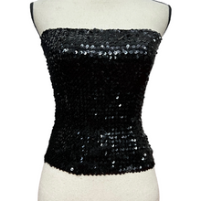 Load image into Gallery viewer, Vintage Black Sequin Womens Tube Top
