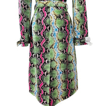 Load image into Gallery viewer, Faux Leather Snake Trench Womens Coat Size 4
