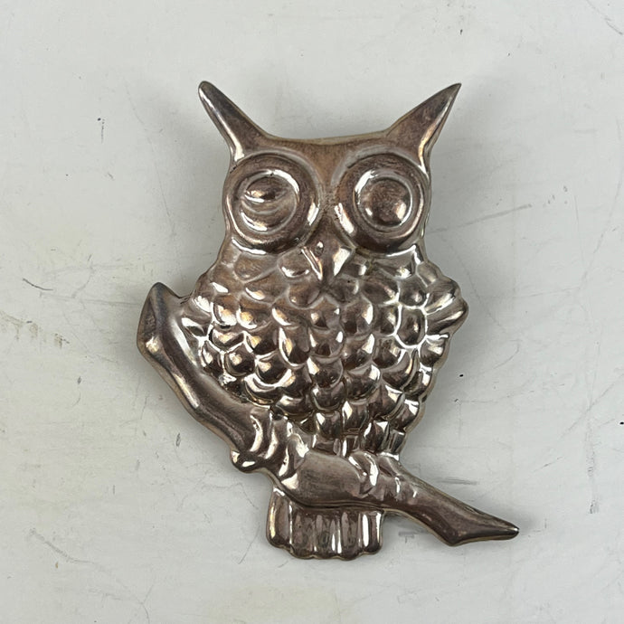 Sterling Silver 925 Owl Brooch