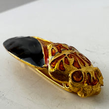 Load image into Gallery viewer, C Clasp Enamel Red Bee Brooch
