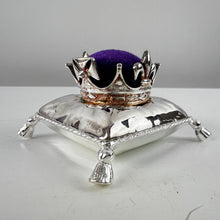 Load image into Gallery viewer, Vintage Silver Plate Crown on Pillow Ring Gift Box
